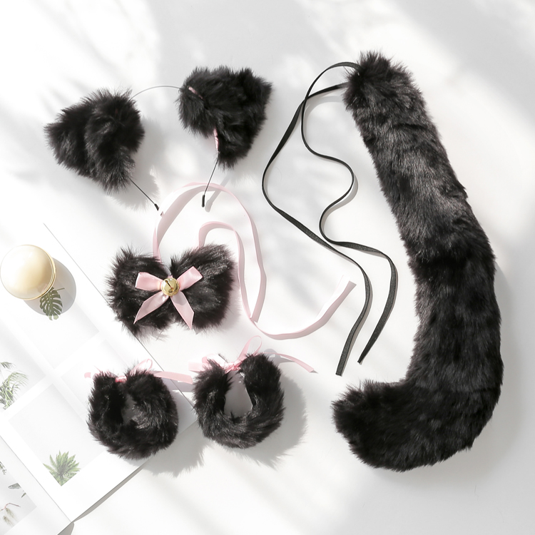 Demon Black Fox Set Cat Girl Catty Cat and Catty Funny Liner Lovely Love Costume