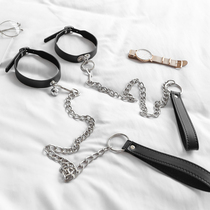 Black fun sexy lingerie accessories leather neck collar necklace bell collar neck strap clavicle chain choker
