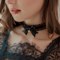 Cute bow bell neck ring Sexy small things Sex underwear Sex accessories Necklace Neck ring Black white