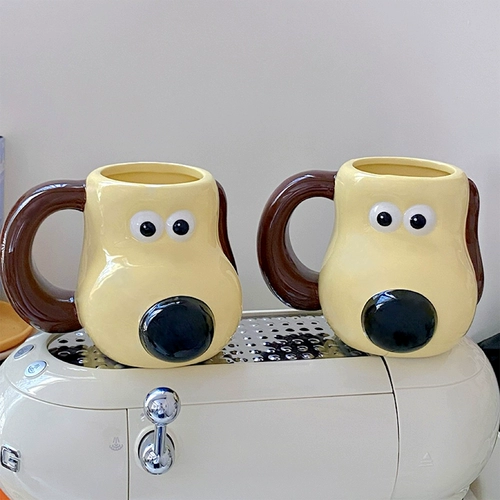 Корейский мультфильм Invincible Boss Dog Ceramic Cup Cup Cup Cup Cuf Cufe Coffe