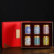 Dehua retro Chinese enamel color large tea pot Ceramic small sealed pot Portable gift box high-end gift box