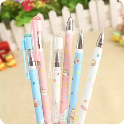 Black pen black pen gel pen cartoon Primary School signature pen gel pen gel pen student stationery office supplies black water pen