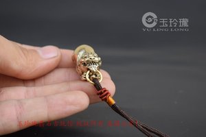Pure Solid Brass Micro-Carved Bring In Wealth and Treasure Body Protection Pi Xiu Pendant High Polished Copper Art Coppe