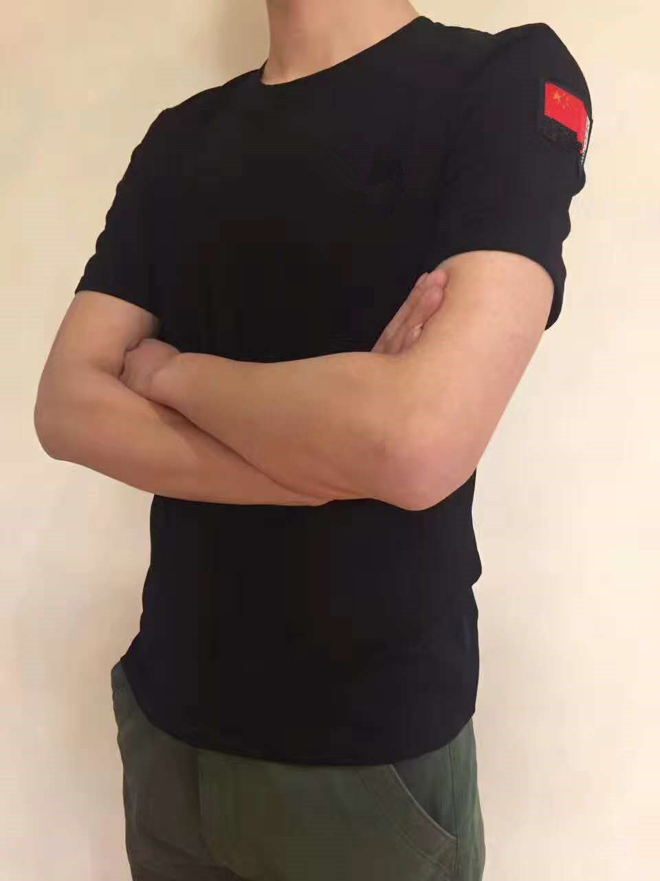 Men's Black flag training T-shirt Special forces short sleeve tactical vest Army training army fan uniform