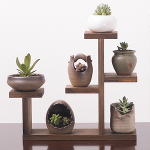券后价13元!实木盆栽置物花架