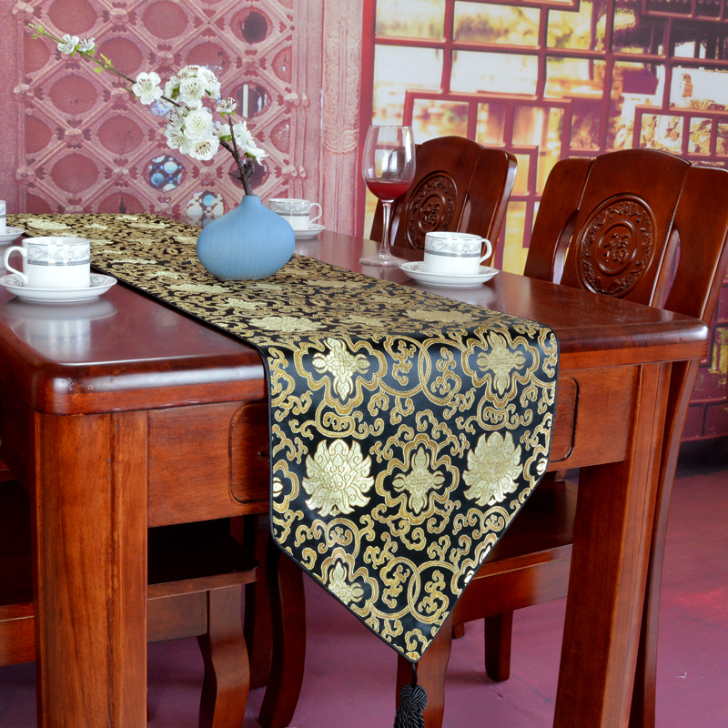 Bảng cờ Trung Quốc cổ điển retro satin mới bảng vải bàn cà phê vải trang trí truy cập vải giường đuôi khăn giường cờ mẫu khăn trải bàn phòng họp
