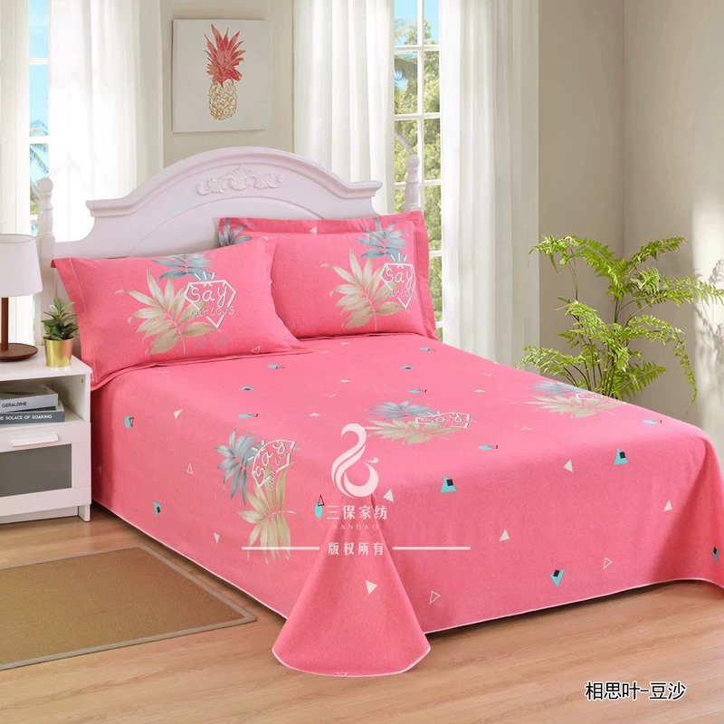 Cotton Home Dệt Holiday Bay Ấm nhung Khăn trải giường Mùa thu / Mùa đông Bông nguyên chất Cotton chải bông 1,5 mét Giường 1,8 mét Danh sách đôi - Khăn trải giường