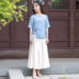 Yu muốn (Qinger) người trà phụ nữ Trung Quốc mặc cổ điển nghệ thuật loose-fitting lớn mã lanh mùa hè ngắn tay hàng đầu 