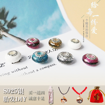 Baby fetal hair souvenir breast milk bracelet macroporous fetal hair beads 925 sterling silver bracelet necklace accessories DIY homemade