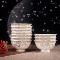 Authentic Jingdezhen high-grade bone porcelain plant flowers Phnom Penh Swan Lake 4 5 inch goblet Bowl not hot rice bowl