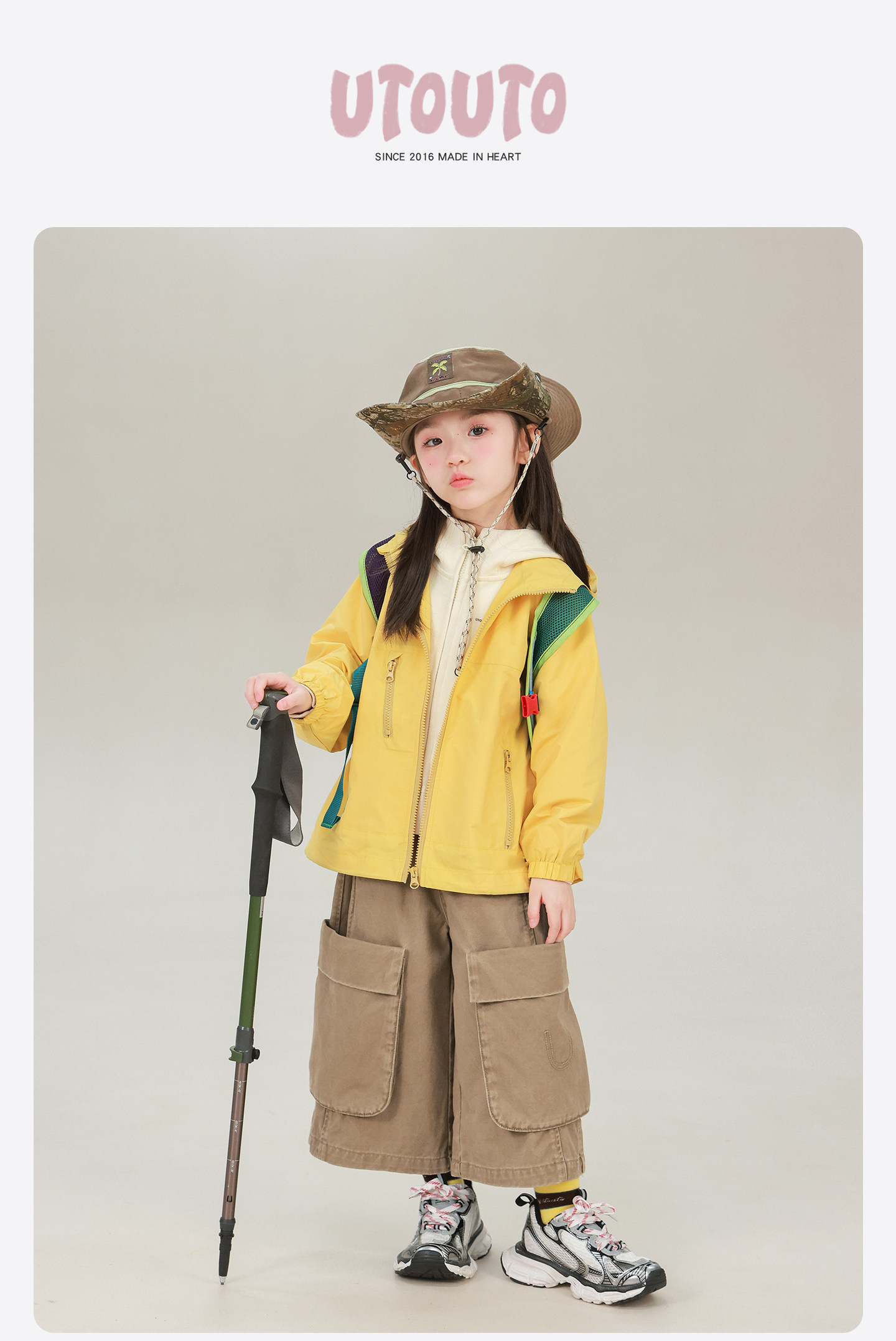 Big-Eared Elephant Girl's Solid Color Hooded Windbreaker Jacket 2026 Autumn New Model Lightweight Quick-Dry Windproof Top — 8