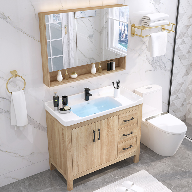 Nordic Bath Cabinet Wash Face Wash Basin Cabinet Combo Modern Minima American Toilet Wash Terrace Bathroom Floor Type-Taobao