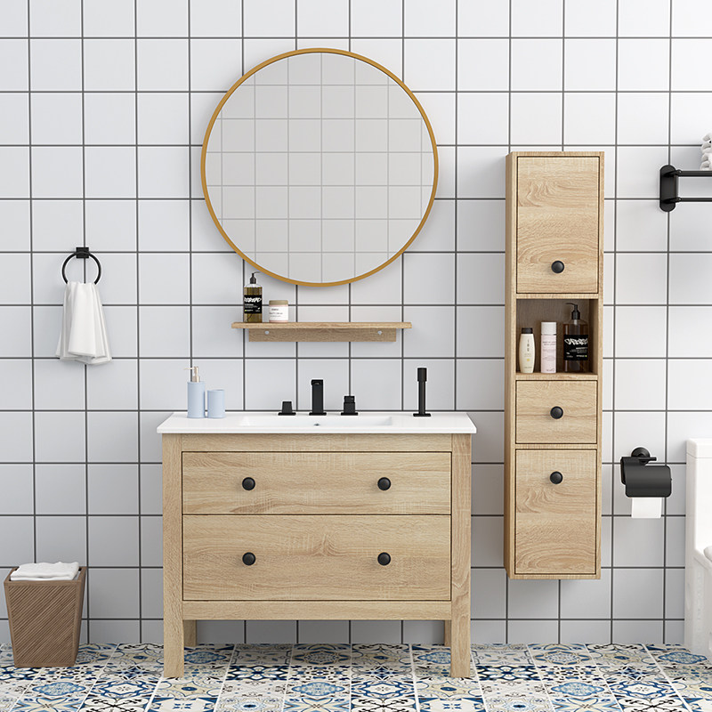 Modern minimalist Nordic bathroom cabinet washbasin cabinet combination washstand floor-to-ceiling toilet washstand bathroom cabinet
