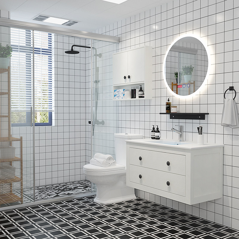 Nordic Smart Bath Cabinet Combination Modern Minima Dressing Room Bath Cabinet Washstand Wash Basin Washbasin Cabinet