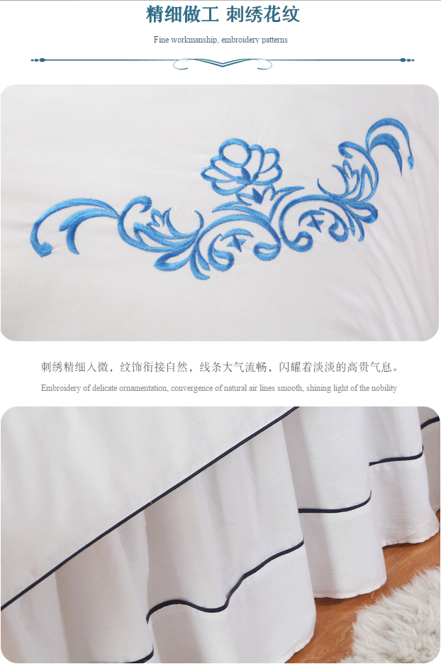Mới thêu bông denim bedspread thẩm mỹ viện đơn giản đồng bằng cao cấp massage bedspread custom-made tím - Trang bị tấm khăn trắng trải giường spa