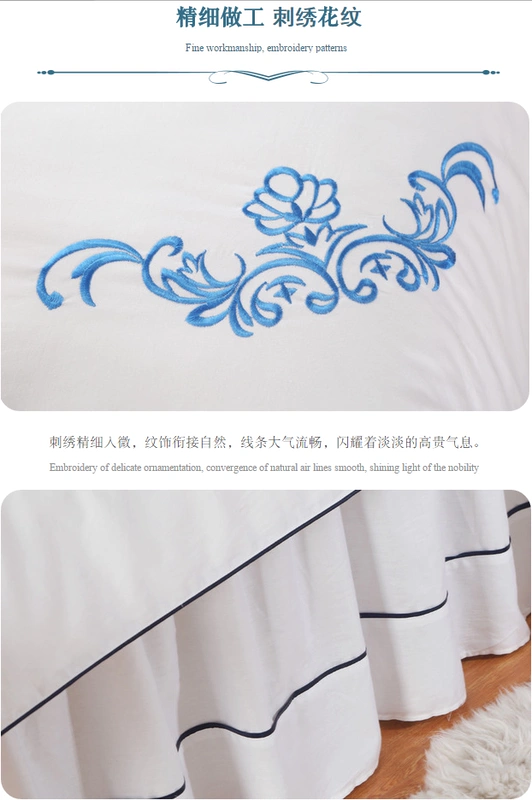 Mới thêu bông denim bedspread thẩm mỹ viện đơn giản đồng bằng cao cấp massage bedspread custom-made tím - Trang bị tấm