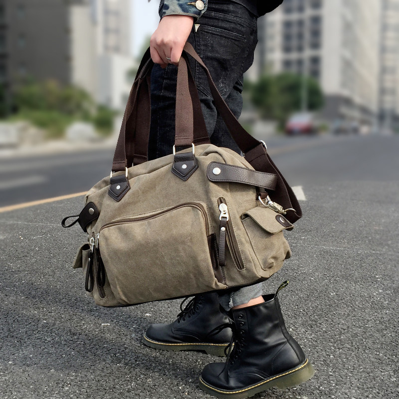 Handbag Men's Sails Cloth Bag Casual Large Capacity Travel Bag Men Single Shoulder Bag Slanted Satchel Trend Student Computer Bag