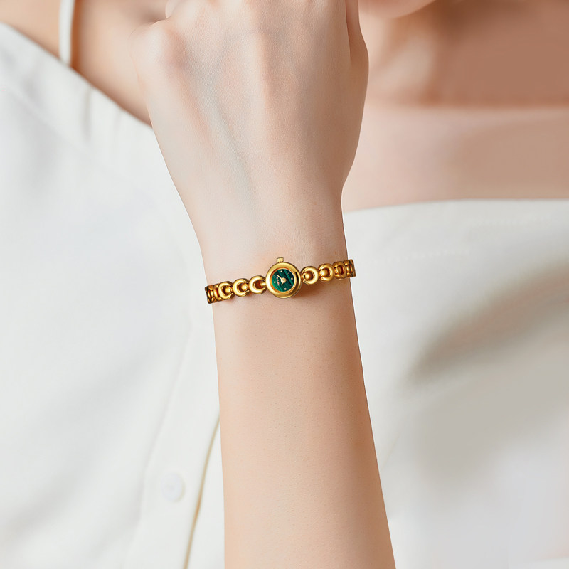 New mini brand top ten famous watches hand watch watch women's ins style light luxury women's watch retro small green watch fashion