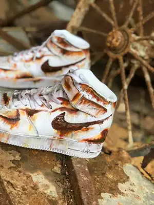 Sneakers custom DIY waterproof non-fading metal wind rust sneakers graffiti old rust silent mourning trend