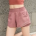 Làm đẹp khi tôi đi thể thao hai lớp quần short chống sáng mặc quần lửng chạy bộ quần short thể dục giản dị nhanh khô quần - Quần thể thao quần dài nike Quần thể thao