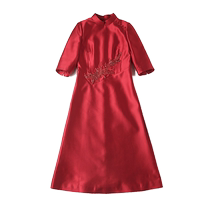 Wedding wedding mom outfit temperament happy mother-in-law wedding banquet dress foreign style wife toast dress dress women autumn style