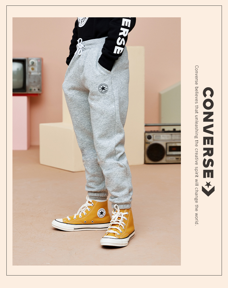 Converse匡威 儿童 加绒加厚 棉质长裤 图12