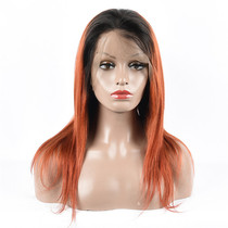 Ombre Straight Human Hair Wig Lace Frontal Wig live-action Wig headgear
