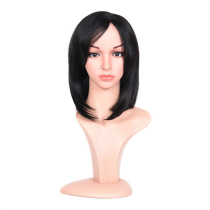 None Lace Black Straight Bob Synthetic Hair Wigs chemical fiber headgear Wigs