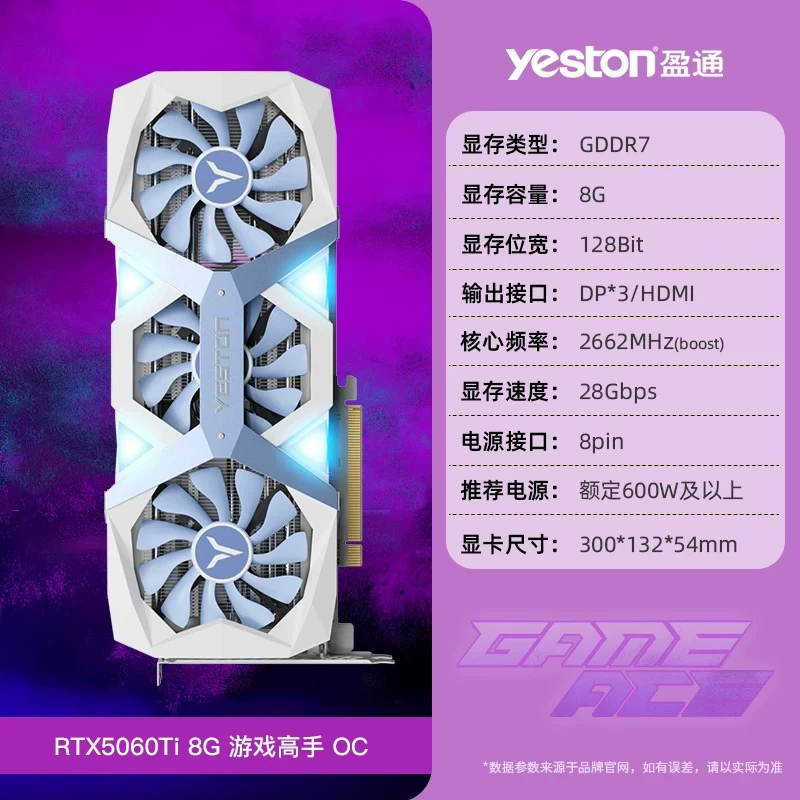 Карты графики Yeston Huajiao 5060TI/9070XT/9060XT/5060XT/5070/4060ti графическая карта
