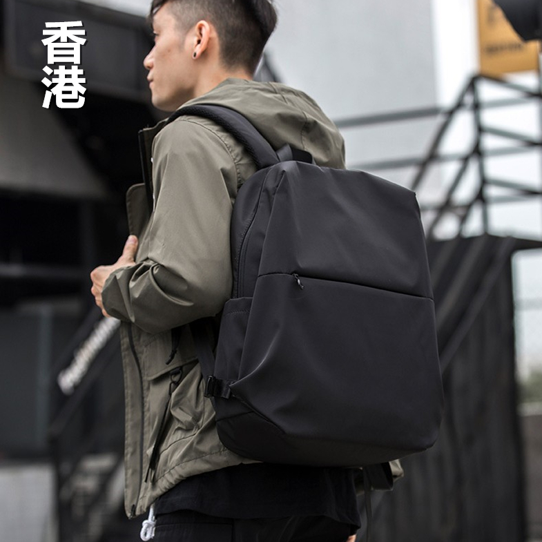 Hong Kong backpack Men's backpack Simple fashion trend Large capacity leisure travel computer bag Lightweight student school bag