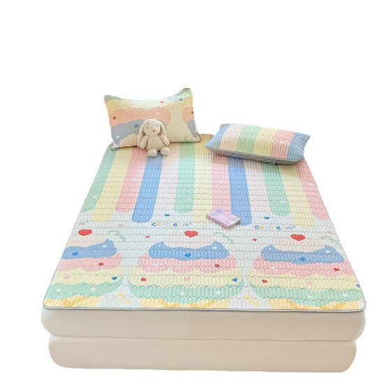 Latex Cooling Mat Three-Piece Set, Thai Latex Soft Mat, Foldable Air-Conditioning Mat, Summer Cooling Mat, Dormitory Student Single Mat