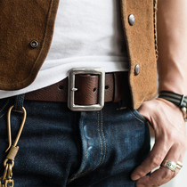 Buried not rotten head layer tanned cowhide copper buckle mens vintage fashion belt trend leather belt P35