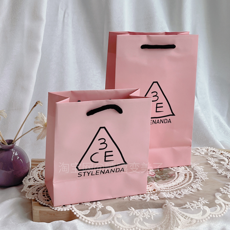 3Ce Gift Bag Pink Exquisite Gift Shopping Bag Small/Medium/Large Tote Bag