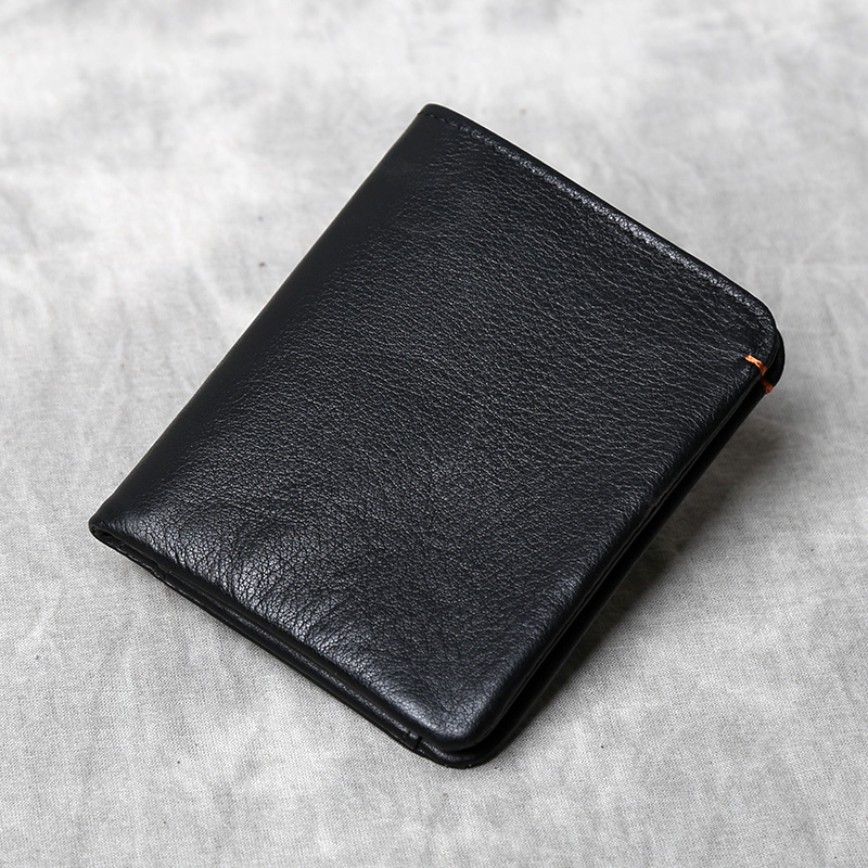 Serum wallet short vertical soft heads skin hand-fold ultra thin wallet men's young men's simple literary and art wallet