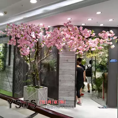 Fake peach tree large-scale landing simulation Peach Blossom Tree Spring Festival peach blossom New Year wish tree decoration cherry tree plum blossom