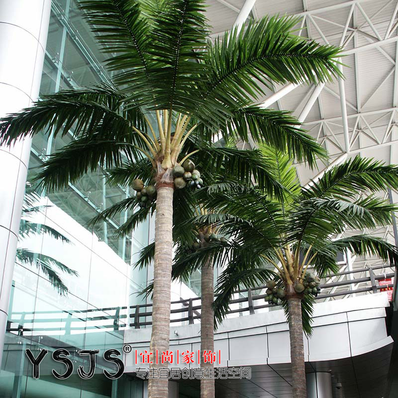 Simulation coconut tree simulation big tree artificial palm tree large indoor and outdoor square landscaping fiber fake tree customization