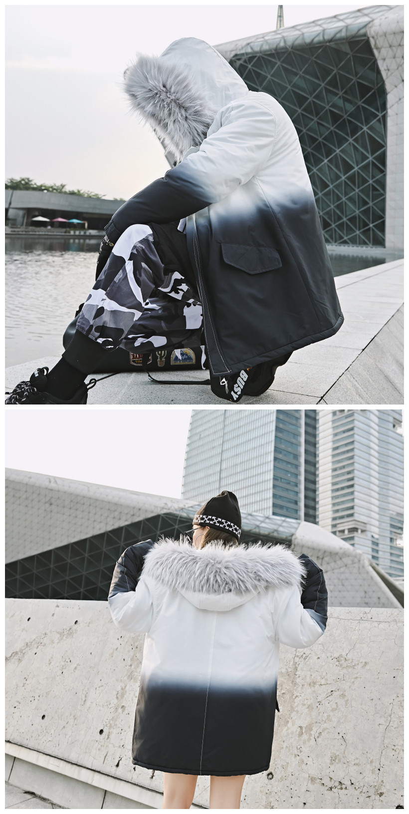 Gradient Cotton Coat Image 4