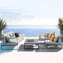 Nordic courtyard leisure outdoor sofa sun room furniture outdoor waterproof all aluminum alloy yard double position combination