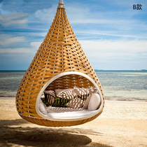 Net red bird nest reclining garden indoor rattan hanging chair cradle home balcony courtyard outdoor swing waterproof leisure