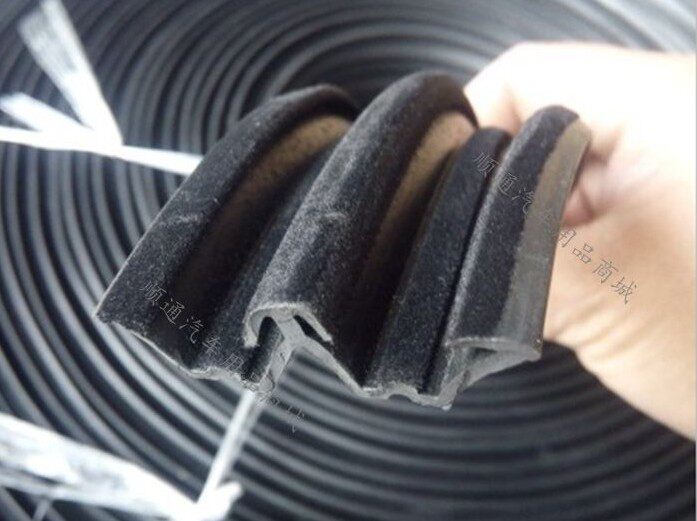Digger loader engineering car cab glass push-pull sealing strip crane glass chute rubber suede