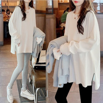 Pregnant womens autumn T-shirt long sleeve Net red top long casual fashion set autumn base shirt spring and autumn