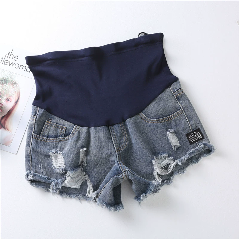 Quần bà bầu mùa xuân và quần short denim mùa hè quần lửng mùa hè thời trang mỏng phần mùa hè thủy triều mẹ mùa hè mặc mùa hè - Phụ nữ mang thai quần / quần bụng