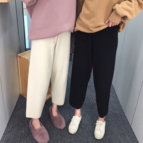 Pregnant women pants autumn and winter wear wide leg pants spring and autumn trousers wear knitted grandma pants wool fashion tide mother Autumn