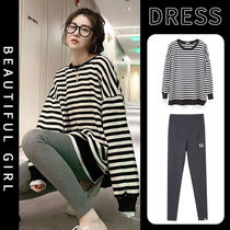 Pregnant women spring and autumn suits go out fashion new sports spring sweater two-piece set long-sleeved spring pregnant women