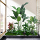 Artificial Plant Landscaping for Balcony Decoration, Indoor Stairway Fake Flower Tree Decoration, and Simulated Green Plant Landscaping Combination