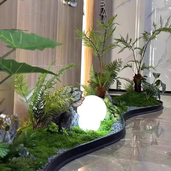 Indoor Green Plant Landscaping, Decorative Strips for Fences, Courtyard Isolation Strips, Border Stones, Ground Landscape Fences, Simulated Materials
