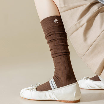 Embroidered calf socks for women stockings