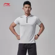 Li Ning áo ngắn tay nam 2018 loạt đào tạo mới áo thể thao áo thể thao nam mùa hè - Áo polo thể thao