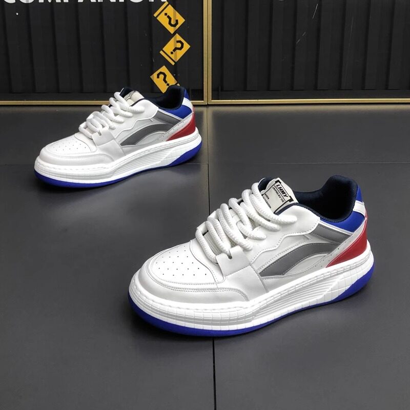 Men's shoes winter plus suede 2023 new leather face small white shoes 100 hitch bottom sports casual men's wave cards old daddy shoes-Taobao