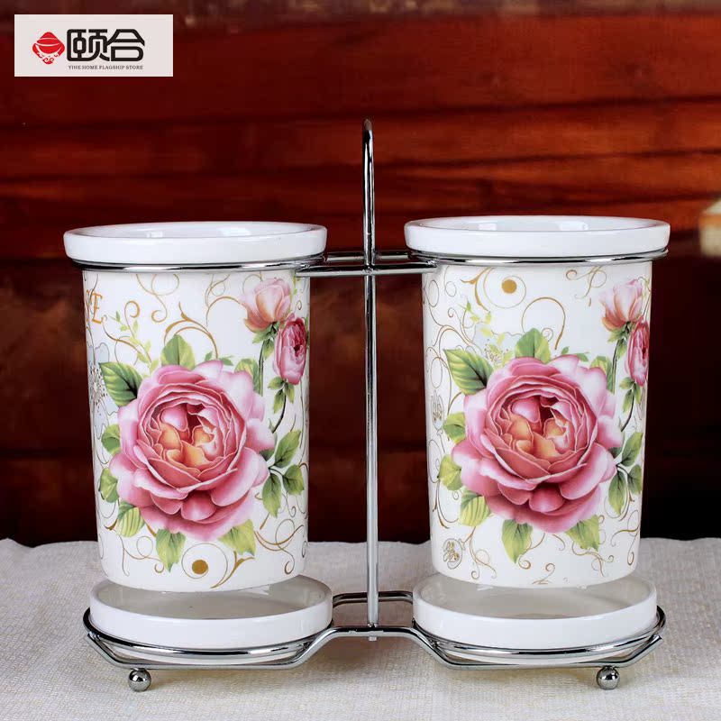 Double binocular chopsticks cage type ceramic ipads China drop stainless steel shelf basket chopsticks tube